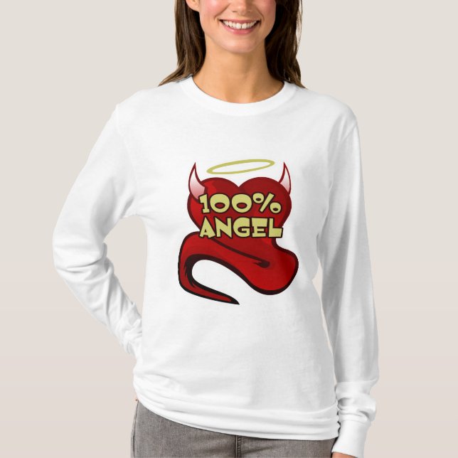Camiseta 100% Angel Devil Heart (Frente)