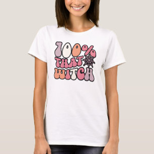Camiseta 100% Aquele Retro De Bruxas   Bruxa de Halloween D
