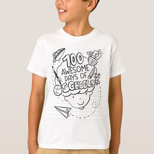 Camiseta 100 Awesome Days Of School (Frente)