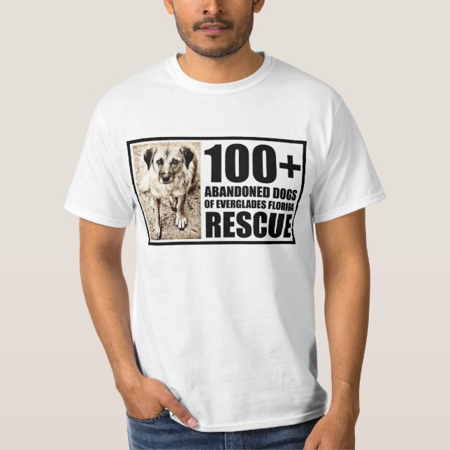 Camiseta 100+ Cães abandonados dos marismas Florida (Frente)