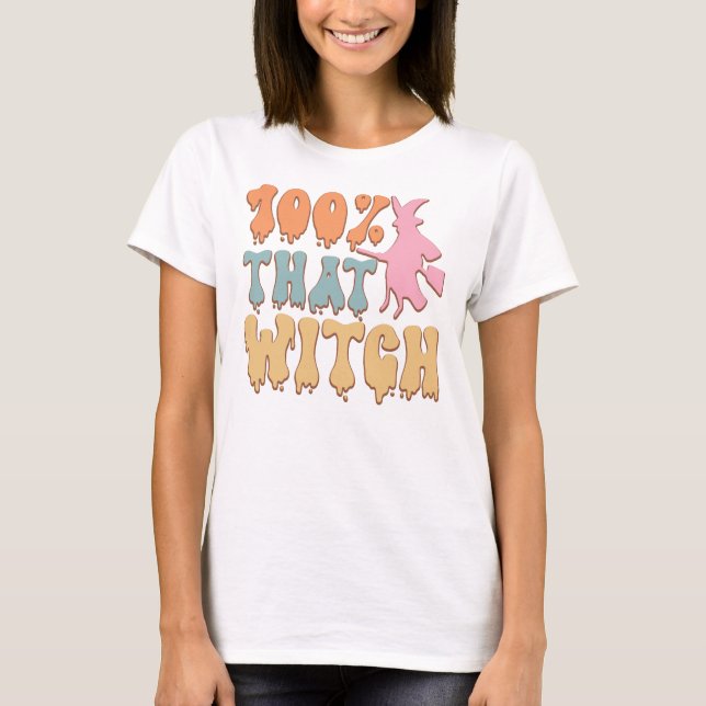 Camiseta 100% Da Citação Do Dia Das Bruxas (Frente)
