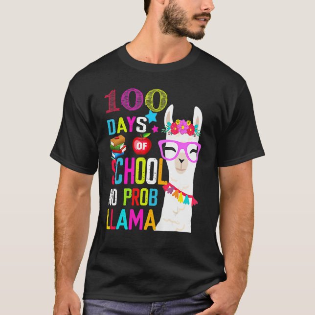 Camiseta 100 day of school long sleeve shirt 100th No Probl (Frente)
