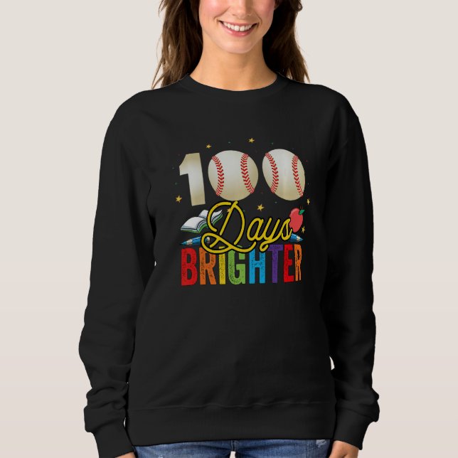 Camiseta 100 Days Brighter Baseball For Teachers And Kids S (Frente)