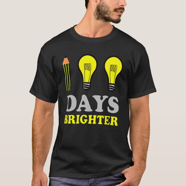 Camiseta 100 Days Brighter Teacher Student 100th Day of Sch (Frente)