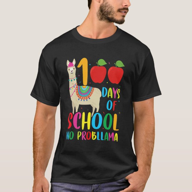 Camiseta 100 Days Llama Alpaca Pun Meme Sarcastic 100th Day (Frente)