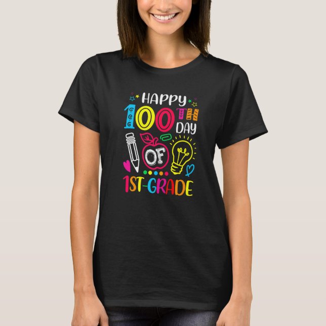 Camiseta 100 days of 1st Grade 100th day of School Teacher  (Frente)