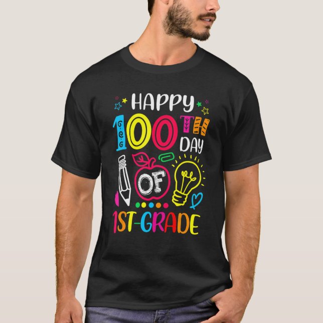 Camiseta 100 days of 1st Grade 100th day of School Teacher  (Frente)