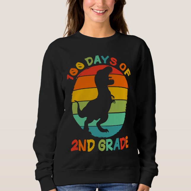 Camiseta 100 Days Of 2nd Grade 100 Days Of School Rex Dinos (Frente)