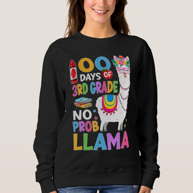 Camiseta 100 Days of 3rd Grade No Probllama 100th Day Girls (Frente)