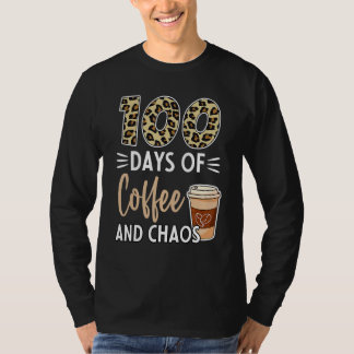 Camiseta 100 Days Of Coffee And Chaos 100th Day Of School F