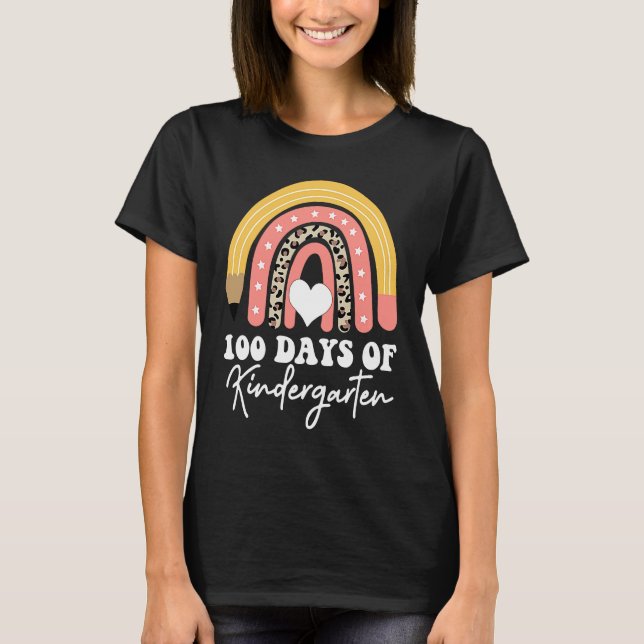 Camiseta 100 Days Of Kindergarten Teacher Appreciation (Frente)