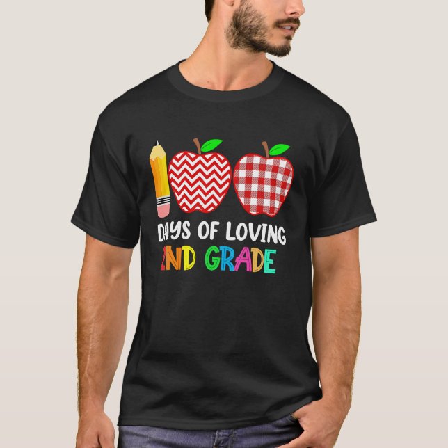 Camiseta 100 Days of Loving 2nd Grade Second Grade Teacher  (Frente)