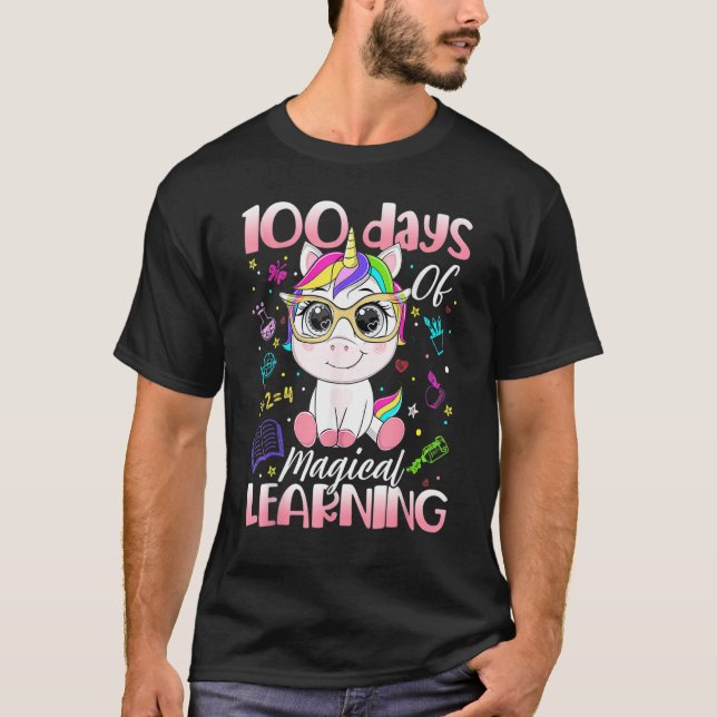 Camiseta 100 Days Of Magical Learning Happy 100 Days Of Sch (Frente)