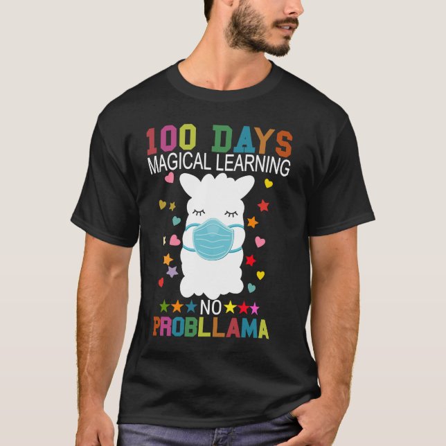 Camiseta 100 Days of Magical Learning No Probllama Llama Ma (Frente)