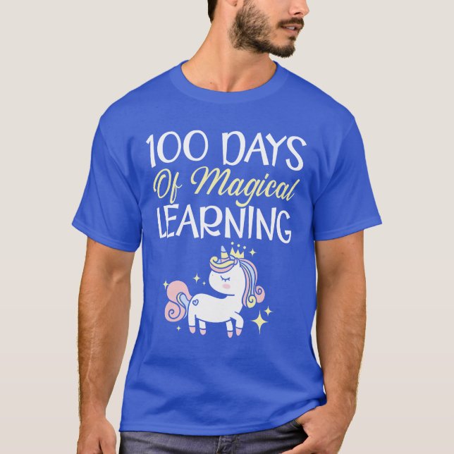 Camiseta 100 Days Of Magical Learning Unicorn Lovereacher f (Frente)