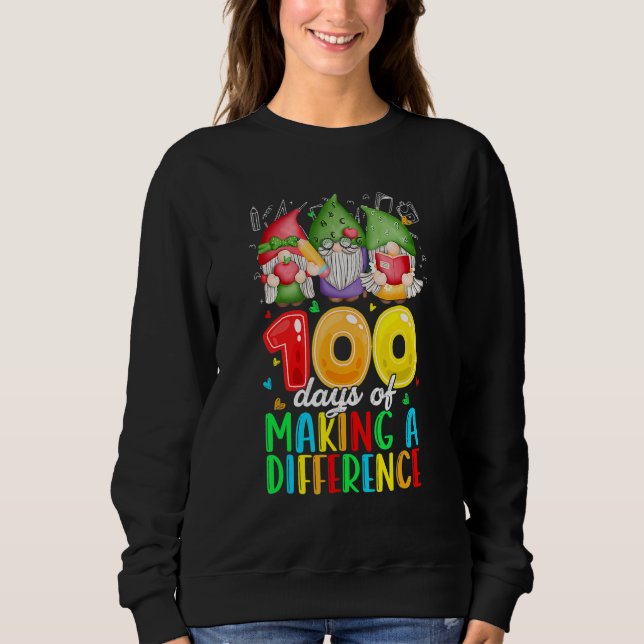 Camiseta 100 Days Of Making A Difference Cute Gnome Teacher (Frente)