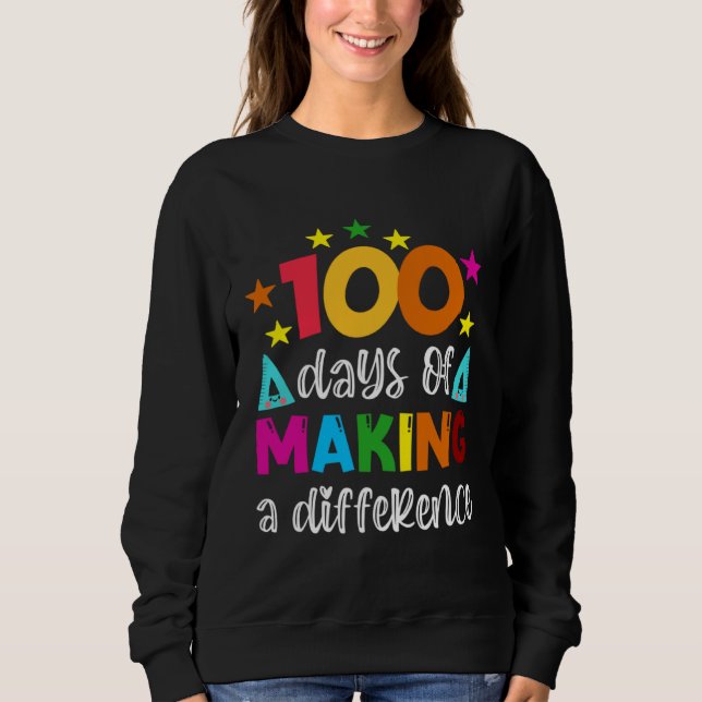 Camiseta 100 Days Of Making A Difference School Teacher 100 (Frente)
