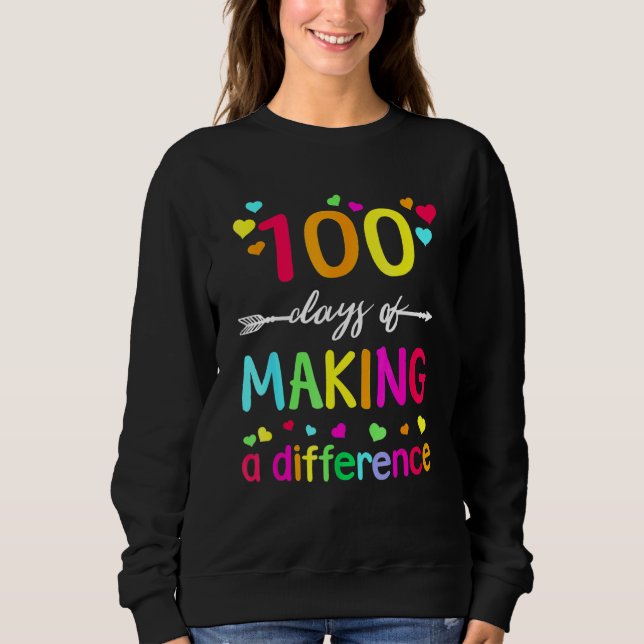 Camiseta 100 Days Of Making Difference Teacher 100th Day Of (Frente)