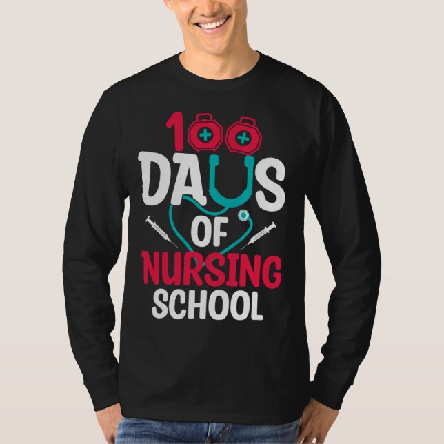 Camiseta 100 Days Of Nursing School (Frente)