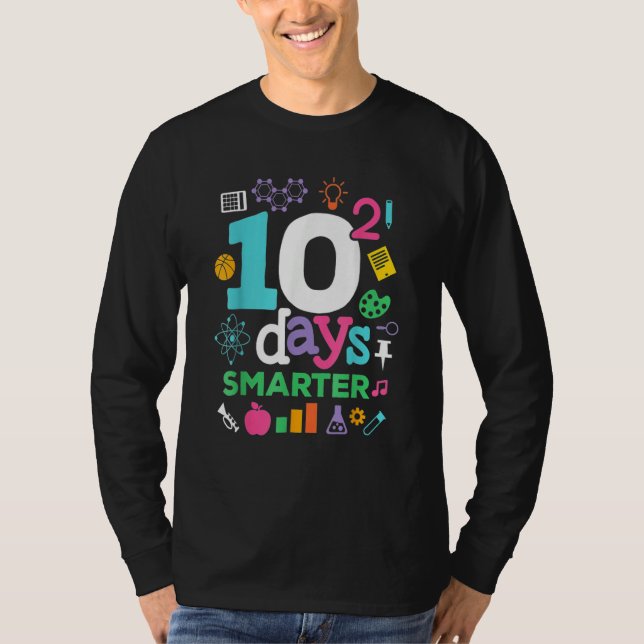 Camiseta 100 Days Of School  10 Squared Days For Math Teach (Frente)