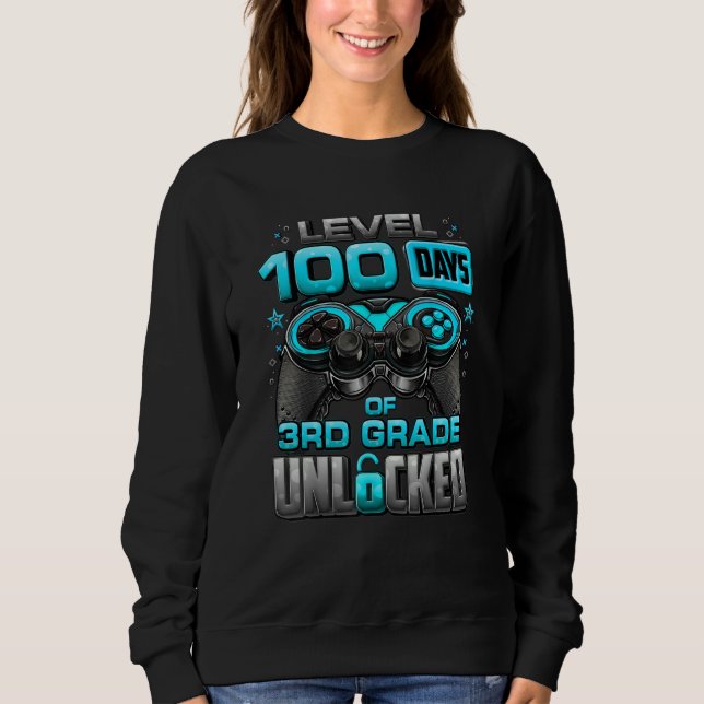Camiseta 100 Days Of School 3rd Grade Level Unlocked Video  (Frente)