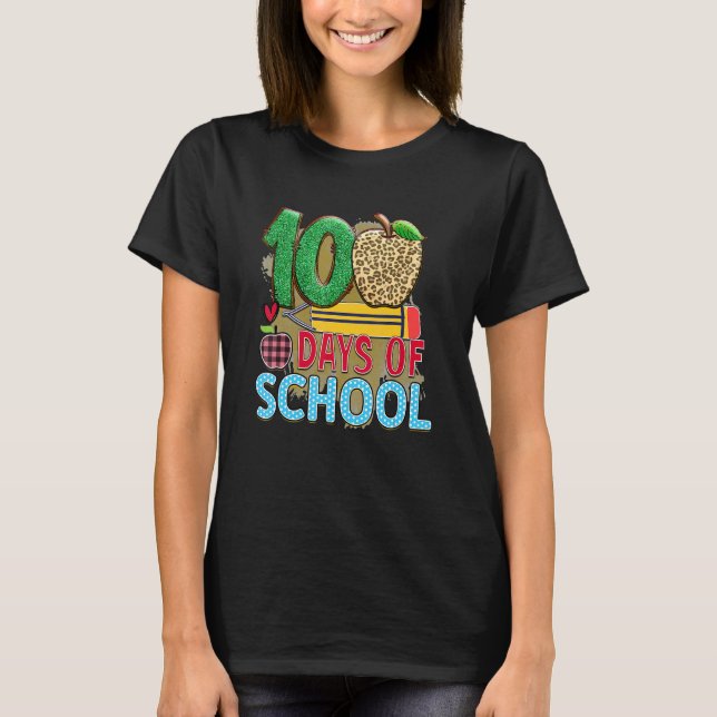 Camiseta 100 Days Of School Apple Pencil  Student Teacher (Frente)