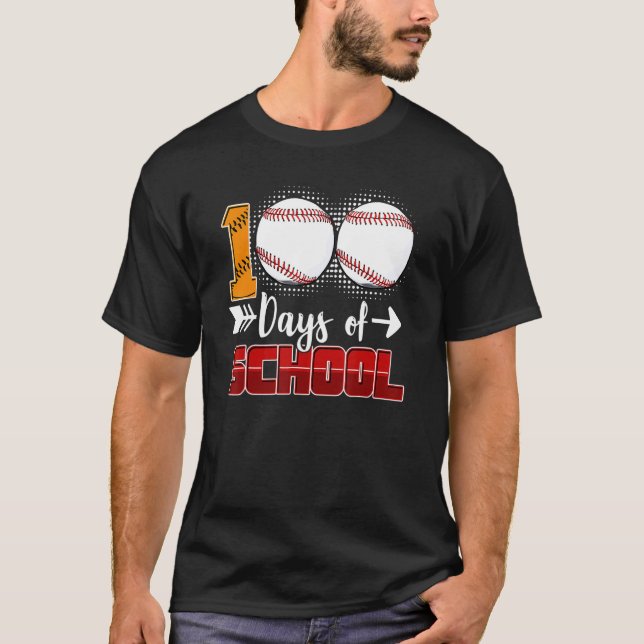 Camiseta 100 Days Of School  Baseball 100 Days Smarter 100t (Frente)