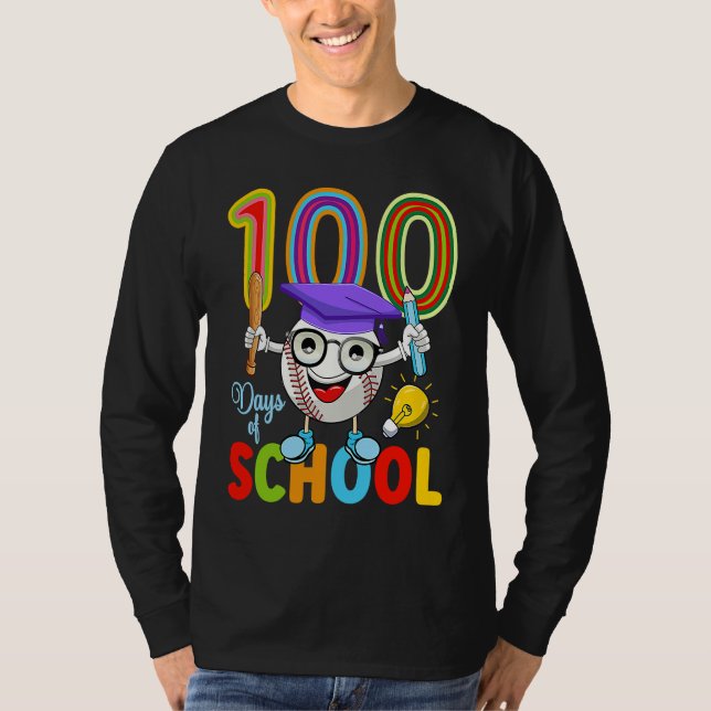 Camiseta 100 Days Of School Baseball 100th Day  Kids Teache (Frente)