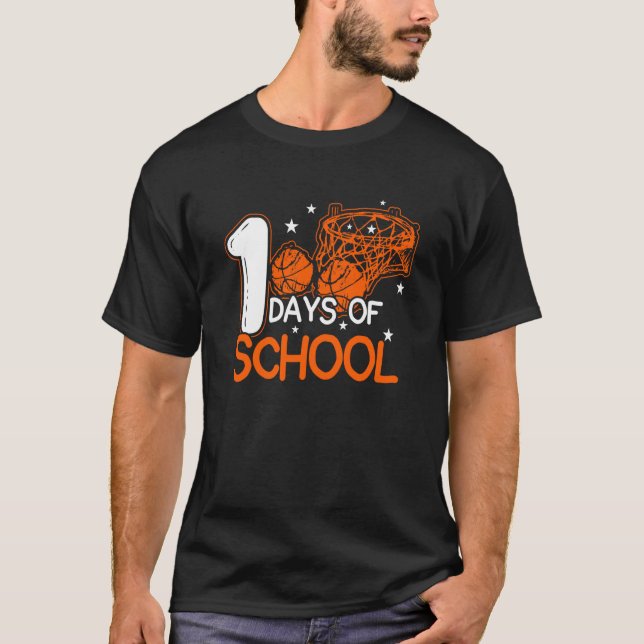 Camiseta 100 Days Of School Basketball Dunking Student (Frente)