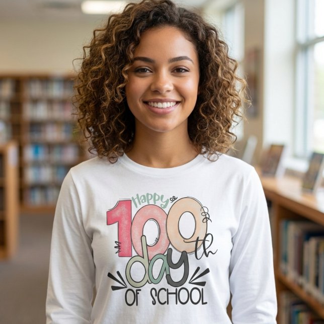 Camiseta 100 Days of School Celebration Basic (Criador carregado)