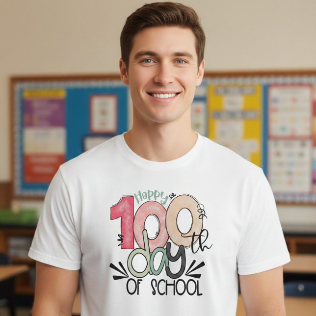 Camiseta 100 Days of School Celebration Basic (Criador carregado)