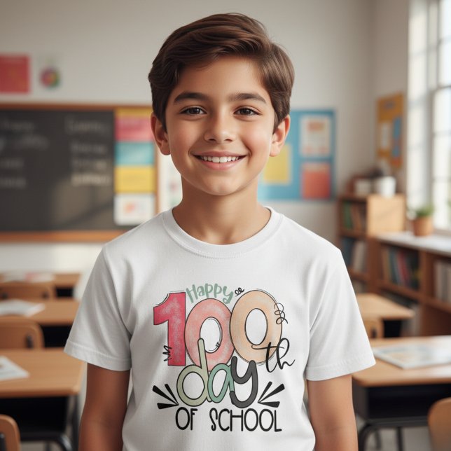 Camiseta 100 Days of School Celebration Kid Basic (Criador carregado)