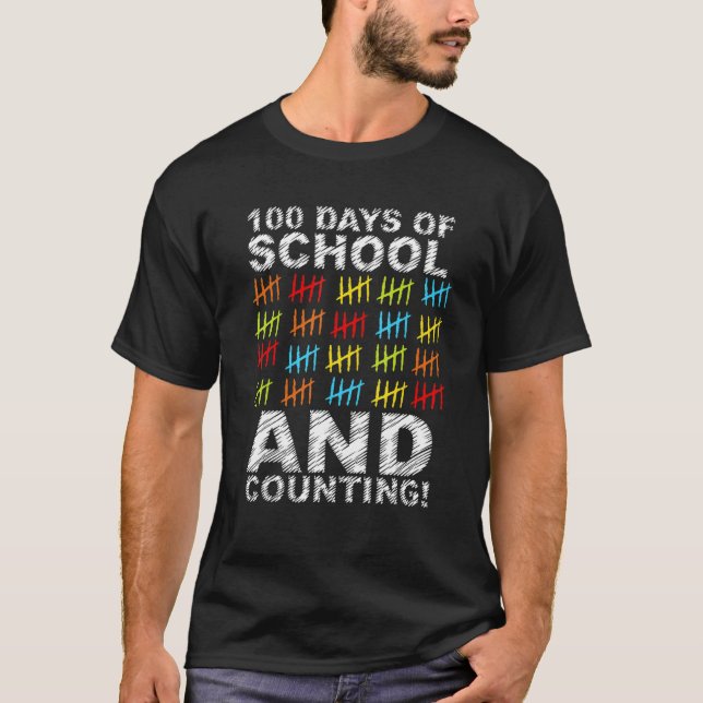 Camiseta 100 Days Of School Count Tally Happy 100th Day Of  (Frente)