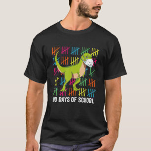 Camiseta 100 Days Of School Dinosaur Mask Fun Teacher Boys