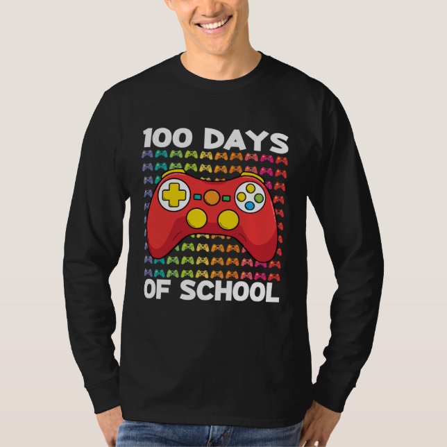 Camiseta 100 Days of School Gamer Boy Costume Outfit Game C (Frente)