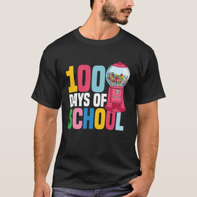Camiseta 100 Days Of School Gumball Machine 100th Day Gumba (Frente)