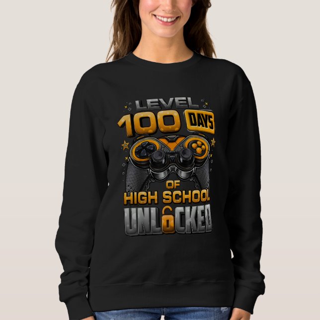 Camiseta 100 Days Of School High School Level Unlocked Vide (Frente)