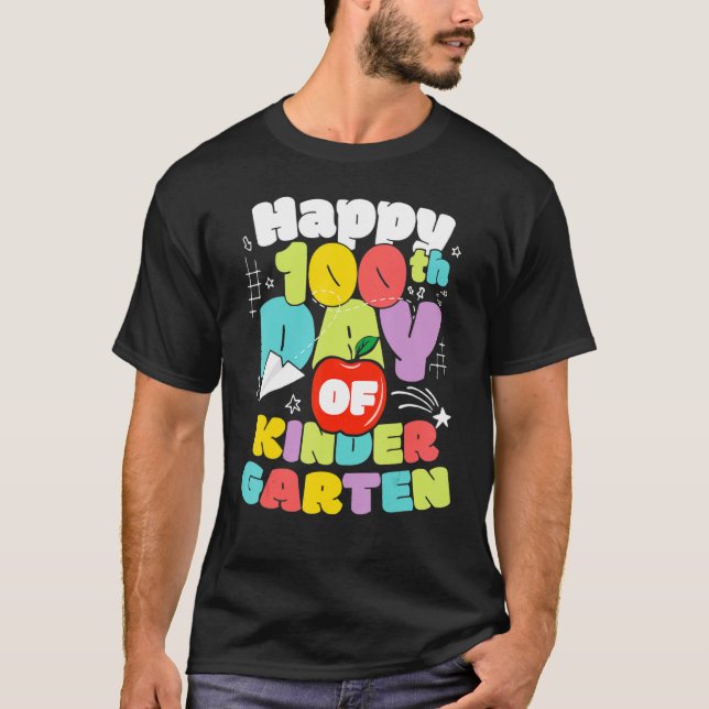 Camiseta 100 Days Of School Kindergarten Brighter Teacher A (Frente)