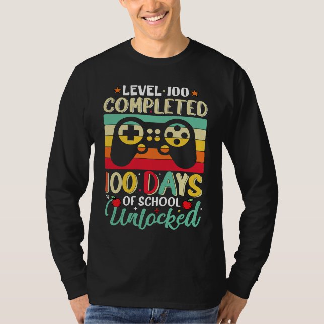 Camiseta 100 Days of School Level 100 Unlocked, Video Games (Frente)