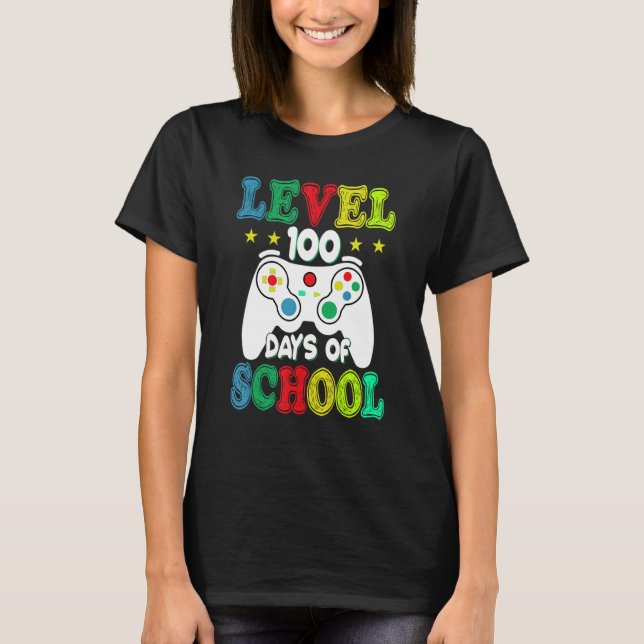 Camiseta 100 Days of School Level Unlocked Video Games Game (Frente)