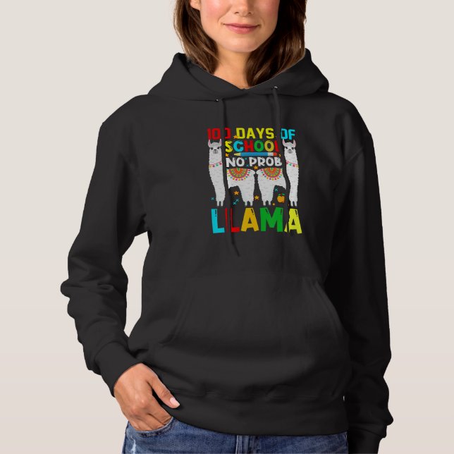 Camiseta 100 Days Of School No Prob-llama Llama Teacher And (Frente)