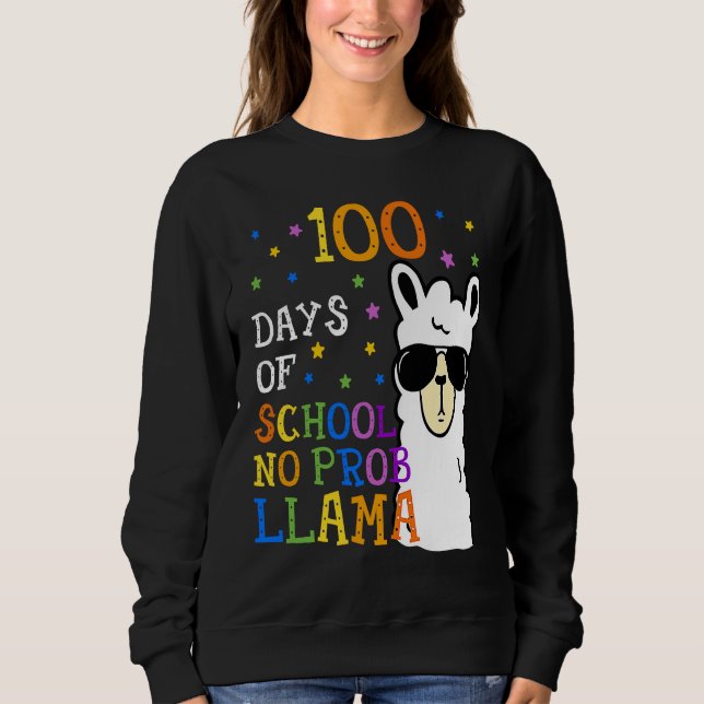 Camiseta 100 Days Of School No Prob llama Llama Teacher And (Frente)