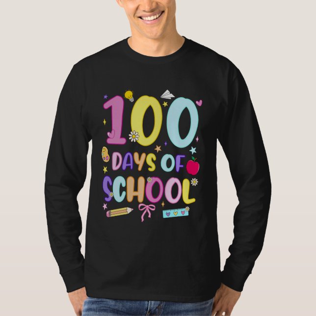 Camiseta 100 Days of School Preppy 100th Day of School Girl (Frente)