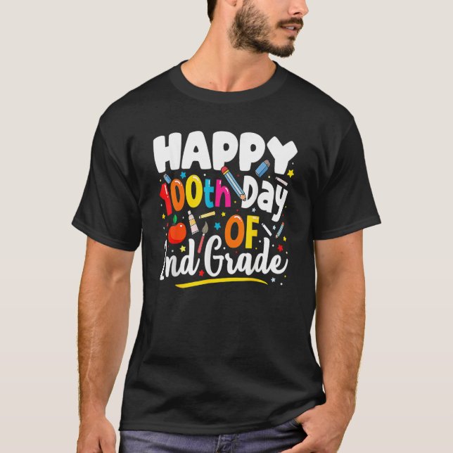 Camiseta 100 Days Of School Shirt Teacher Gift 100th Day Of (Frente)