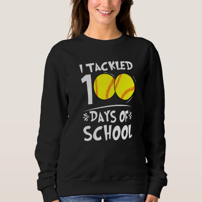 Camiseta 100 Days of School Softball Teacher Kids 100th Day (Frente)