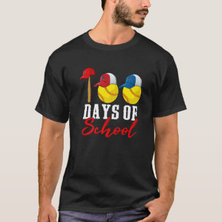 Camiseta 100 days of school Softball Teacher Kids 100th day