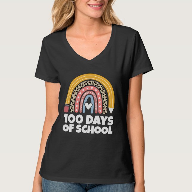 Camiseta 100 Days Of School Teach Motivate Inspire Girls Bo (Frente)