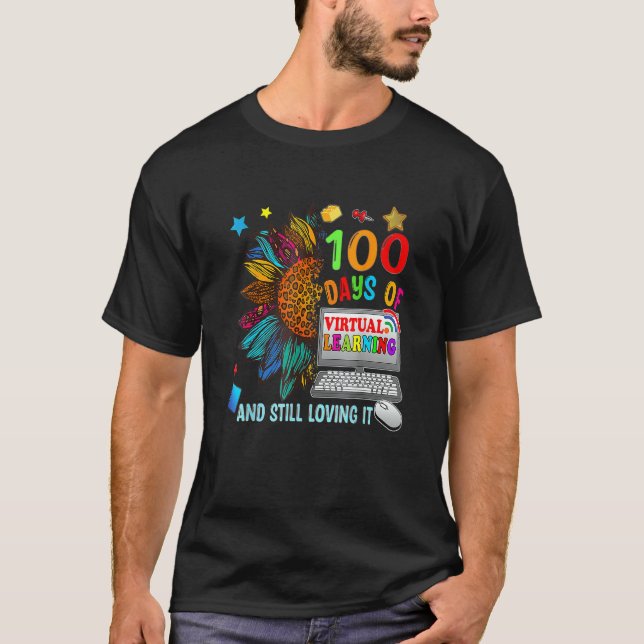 Camiseta 100 Days Of School Teacher Virtual Learning Still  (Frente)