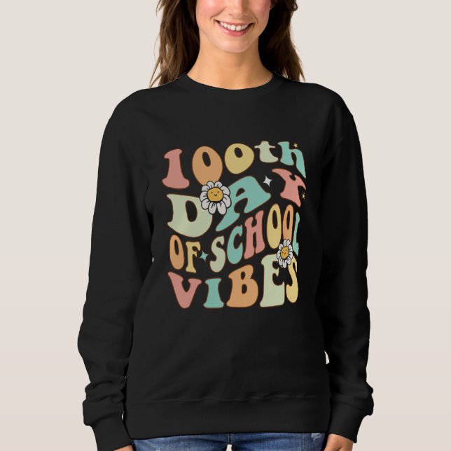 Camiseta 100 Days Of School Vibes 100th Day Of School Retro (Frente)