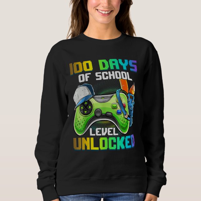 Camiseta 100 Days of School Video Games Level Unlocked Game (Frente)